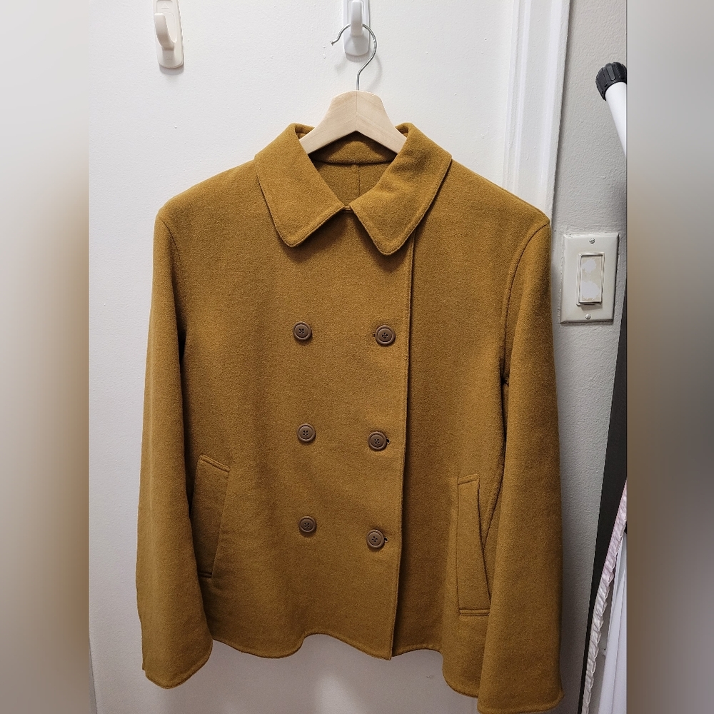 NEW Uniqlo INES DE FRESSANGE double face wool blend pea coat petite L